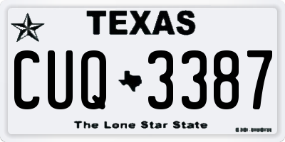 TX license plate CUQ3387