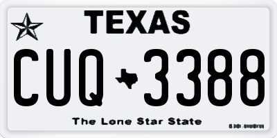 TX license plate CUQ3388