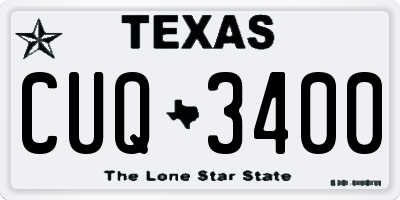 TX license plate CUQ3400