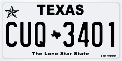 TX license plate CUQ3401