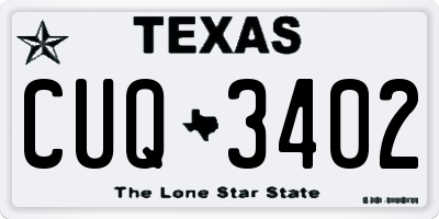 TX license plate CUQ3402