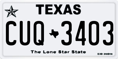 TX license plate CUQ3403