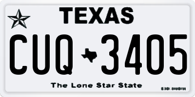 TX license plate CUQ3405