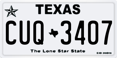 TX license plate CUQ3407