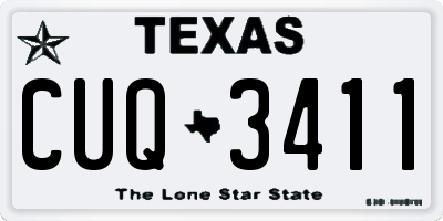 TX license plate CUQ3411