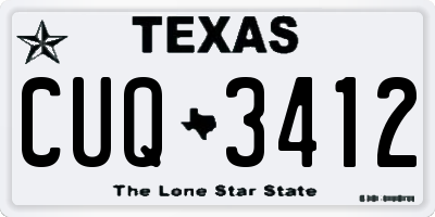TX license plate CUQ3412