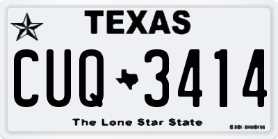 TX license plate CUQ3414