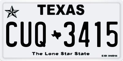 TX license plate CUQ3415
