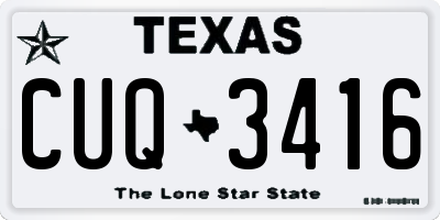 TX license plate CUQ3416