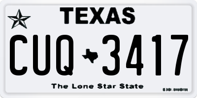 TX license plate CUQ3417