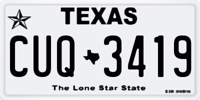 TX license plate CUQ3419