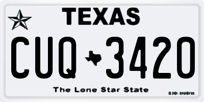 TX license plate CUQ3420