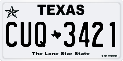 TX license plate CUQ3421