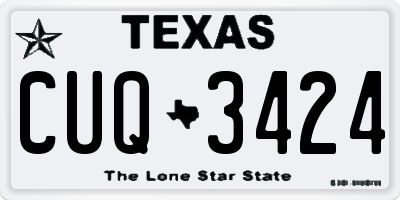 TX license plate CUQ3424