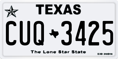 TX license plate CUQ3425