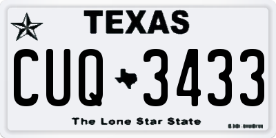 TX license plate CUQ3433