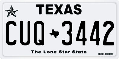 TX license plate CUQ3442