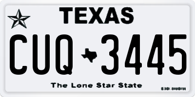TX license plate CUQ3445