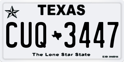 TX license plate CUQ3447