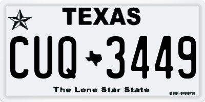 TX license plate CUQ3449