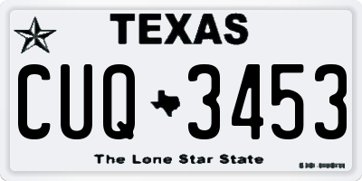TX license plate CUQ3453
