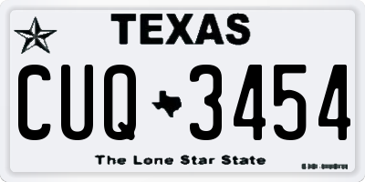 TX license plate CUQ3454