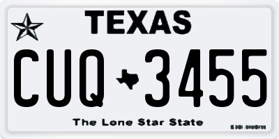 TX license plate CUQ3455