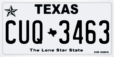 TX license plate CUQ3463