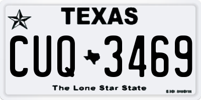 TX license plate CUQ3469