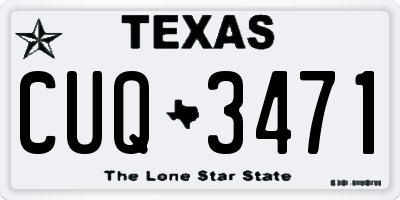 TX license plate CUQ3471