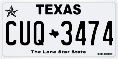 TX license plate CUQ3474