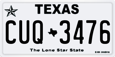 TX license plate CUQ3476