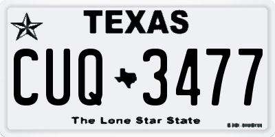 TX license plate CUQ3477