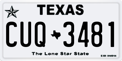 TX license plate CUQ3481