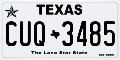 TX license plate CUQ3485