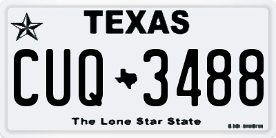 TX license plate CUQ3488