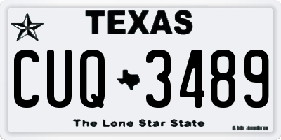 TX license plate CUQ3489