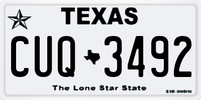 TX license plate CUQ3492