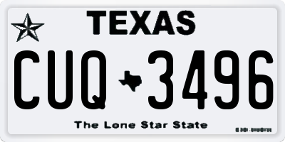 TX license plate CUQ3496