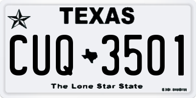 TX license plate CUQ3501