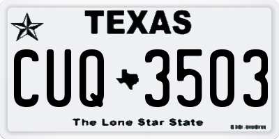 TX license plate CUQ3503