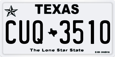 TX license plate CUQ3510