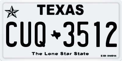 TX license plate CUQ3512