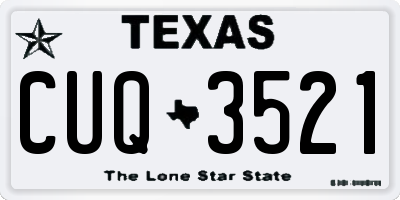 TX license plate CUQ3521