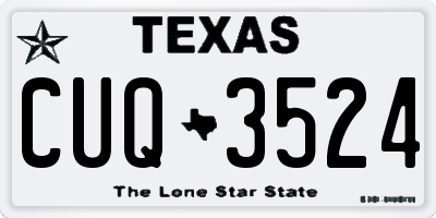TX license plate CUQ3524