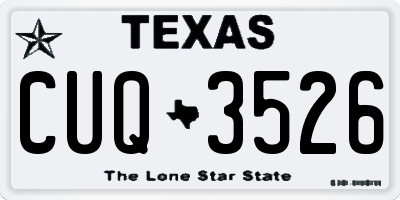 TX license plate CUQ3526