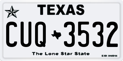 TX license plate CUQ3532