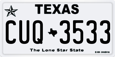TX license plate CUQ3533