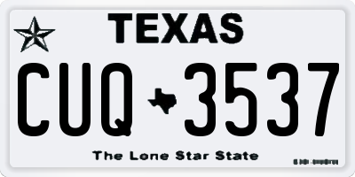 TX license plate CUQ3537