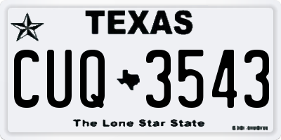 TX license plate CUQ3543